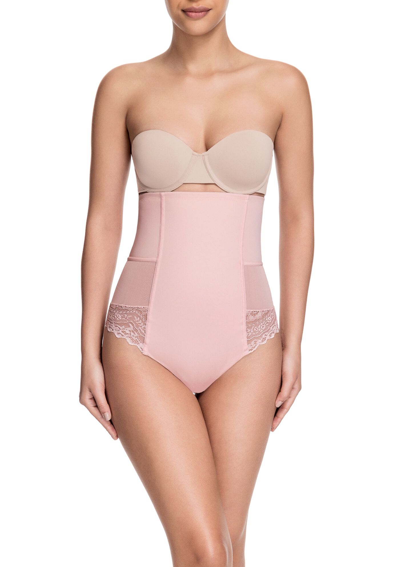 Plus Size Women's Brazilian Flair High Waist Thong by Squeem in Summer Blush (Size S)