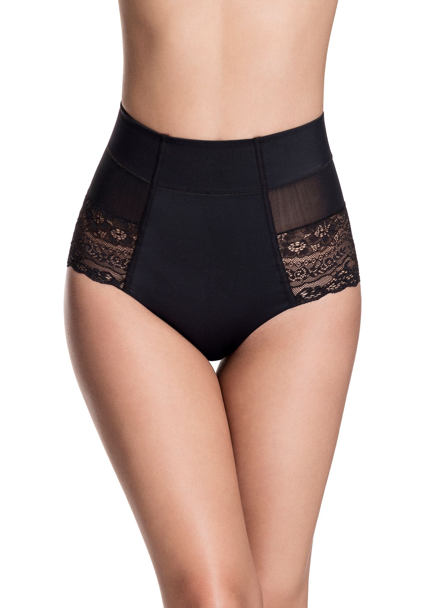 Plus Size Women's Brazilian Flair Mid Waist Brief by Squeem in Black (Size XS)