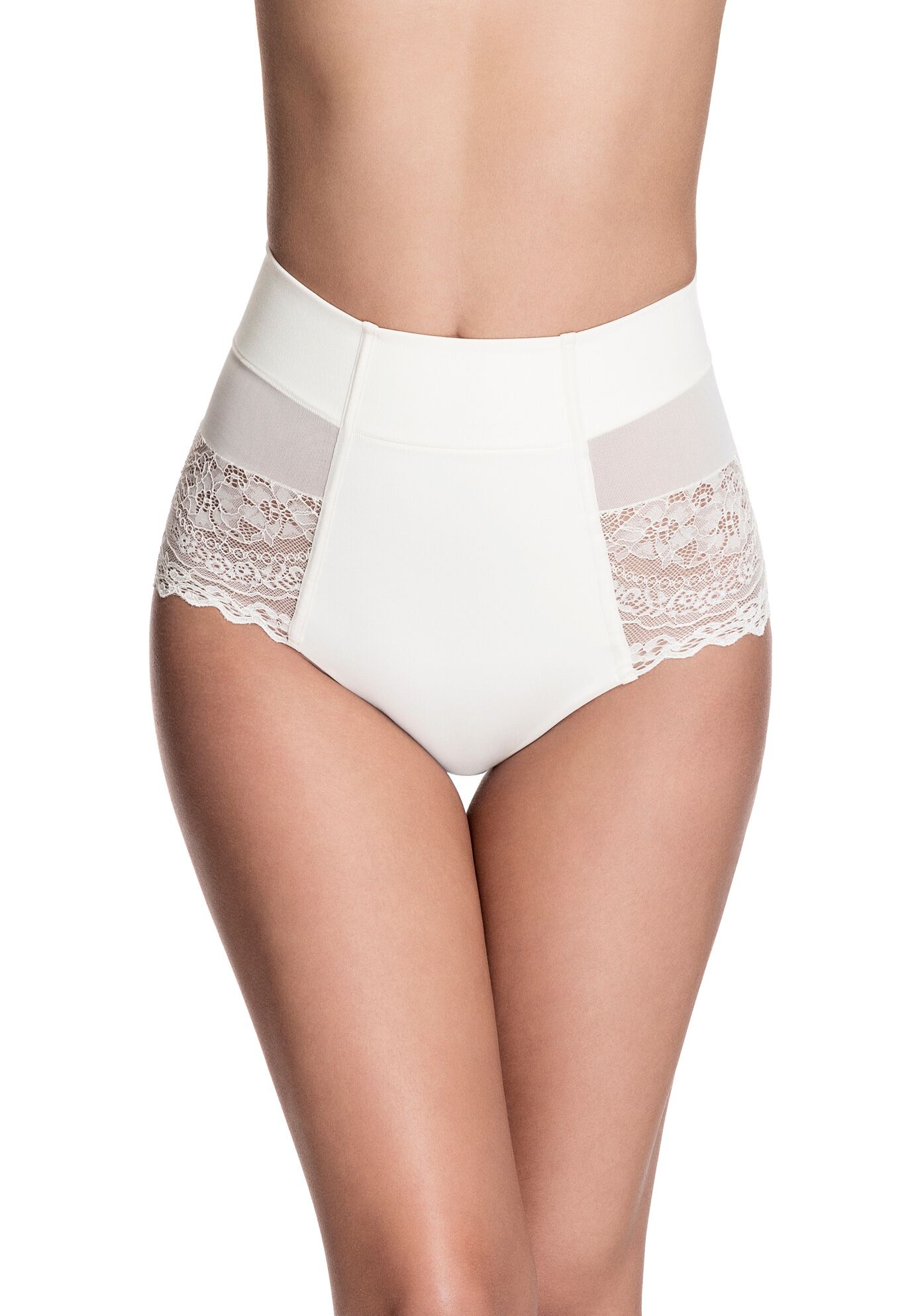 Plus Size Women's Brazilian Flair Mid Waist Brief by Squeem in Soft Ivory (Size M)