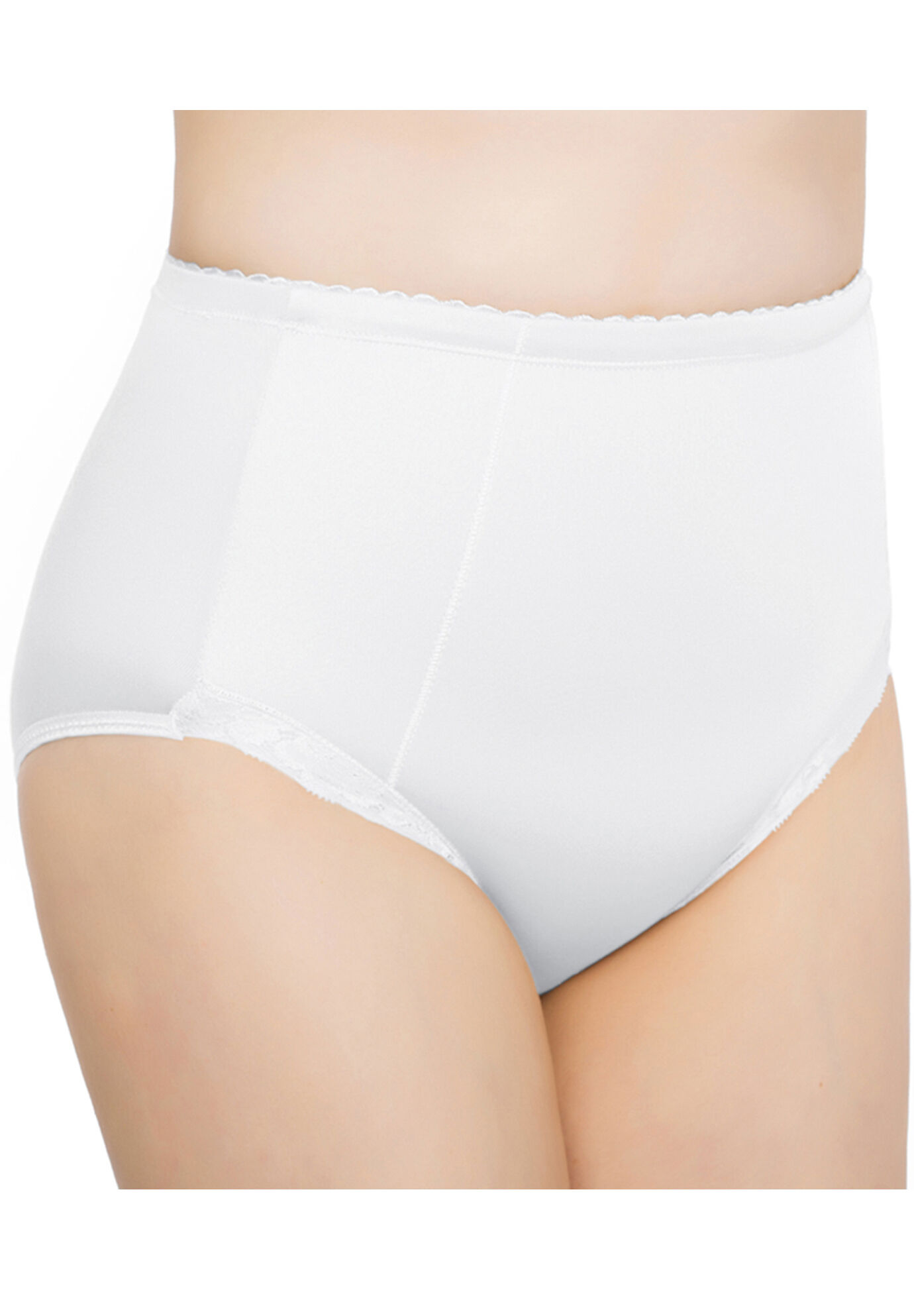 Plus Size Women's Exquisite Form®2-Pack Control Top Lace Shaping Panties by Exquisite Form in White (Size 5XL)
