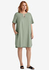 Linen-Blend A-Line Dress, DESERT SAGE, hi-res image number 0