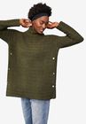 Side Button Turtleneck Sweater, DEEP OLIVE, hi-res image number null