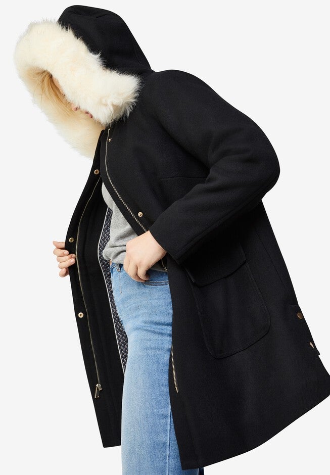 Side-Snap Wool Parka, , alternate image number null