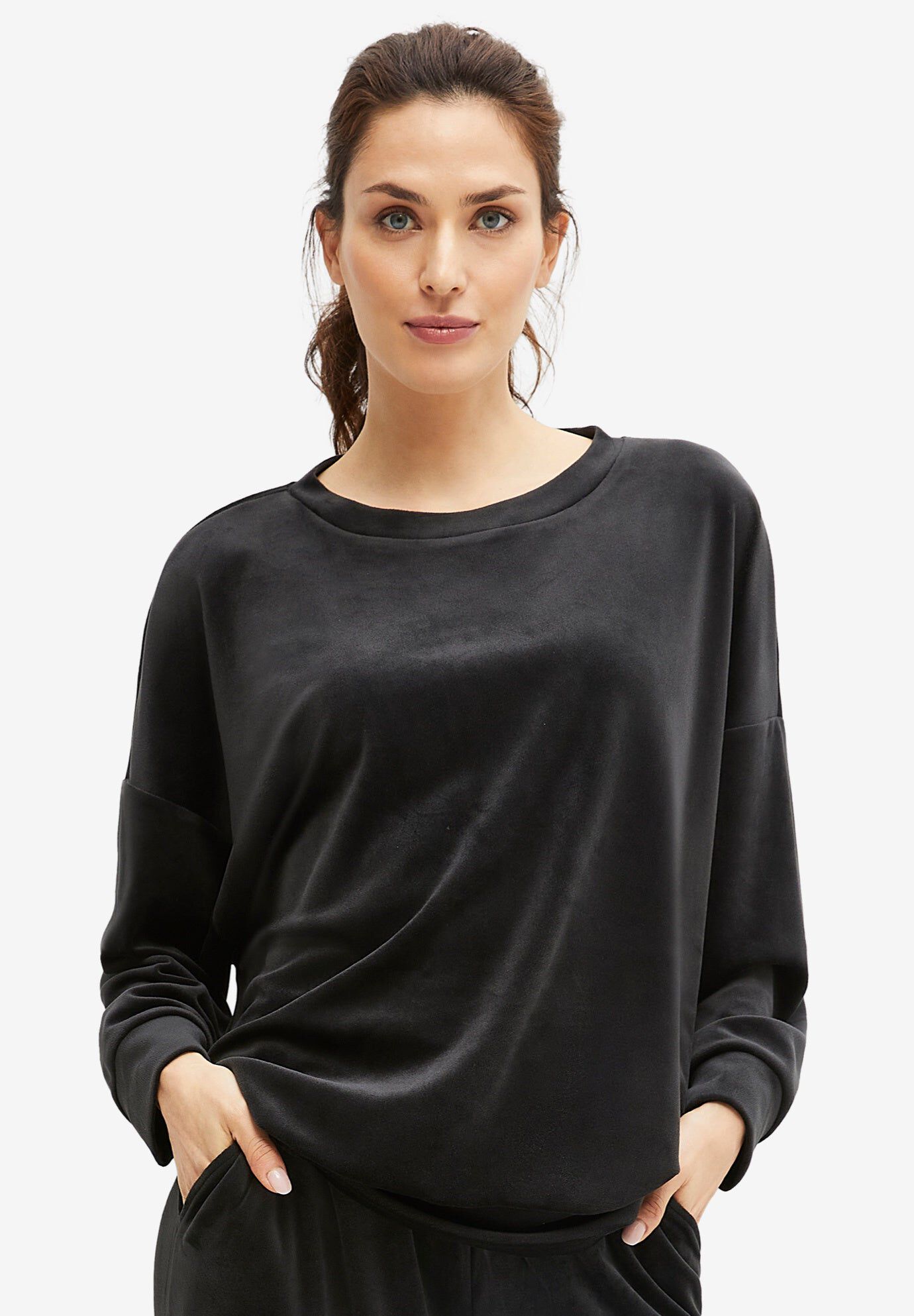 Boxy Velour Lounge Sweatshirt