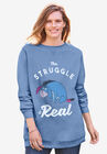 Disney Long-Sleeve Fleece Sweatshirt French Blue Eeyore, FRENCH BLUE EEYORE, hi-res image number null