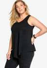 V-Neck Pointed Front Tank, , alternate image number null