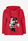 Disney Women's Hooded Sweatshirt Red Minnie Xmas, , alternate image number null