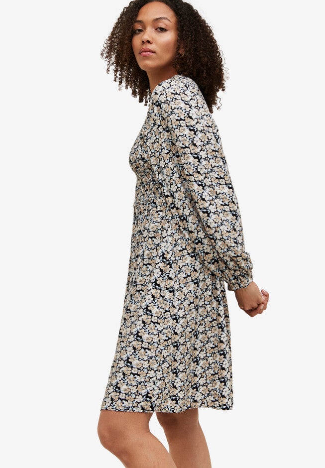 Smocked Fit & Flare Dress, , alternate image number 2