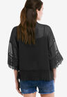 Sheer Lace Trim Kimono Cardigan, , alternate image number null