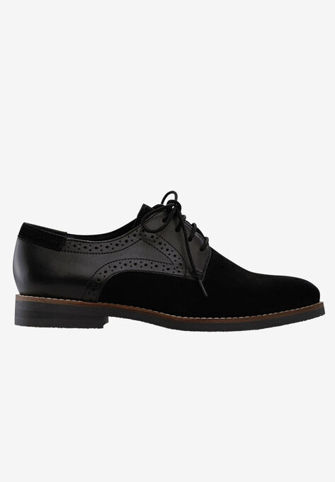 Lace-Up Oxford Flats, BLACK, hi-res image number null
