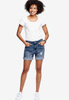 Frayed Hem Shorts, MEDIUM BLUE DISTRESSED, hi-res image number null