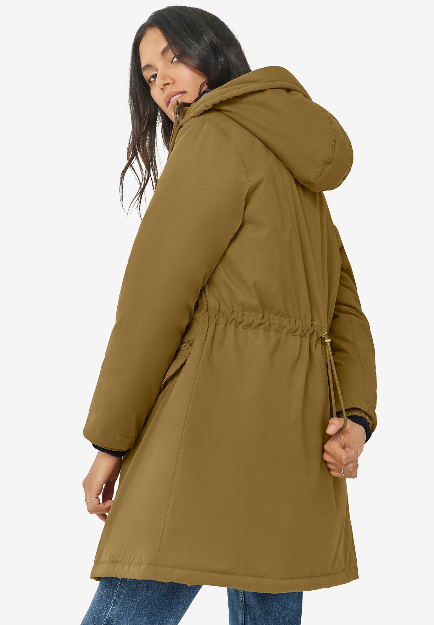 Back Drawstring Modern Parka, , on-hover image number 1