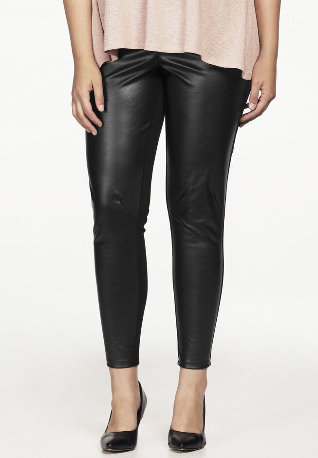 Faux Leather Front Ponte Leggings, , alternate image number 2