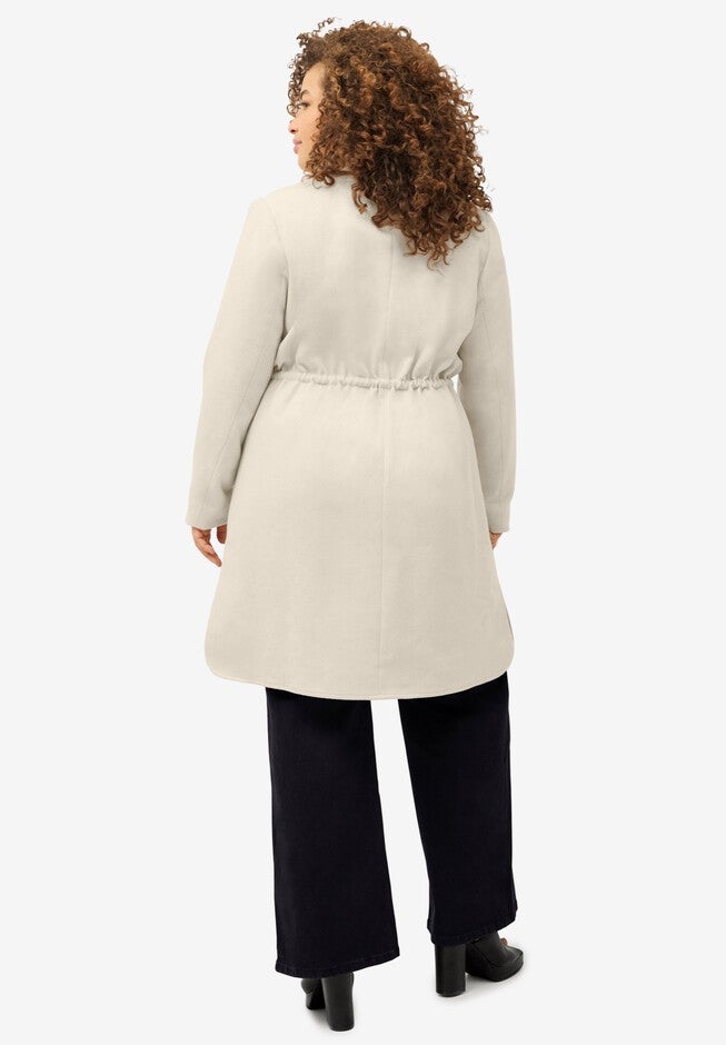 Drawstring Waist Dress Coat, , on-hover image number null
