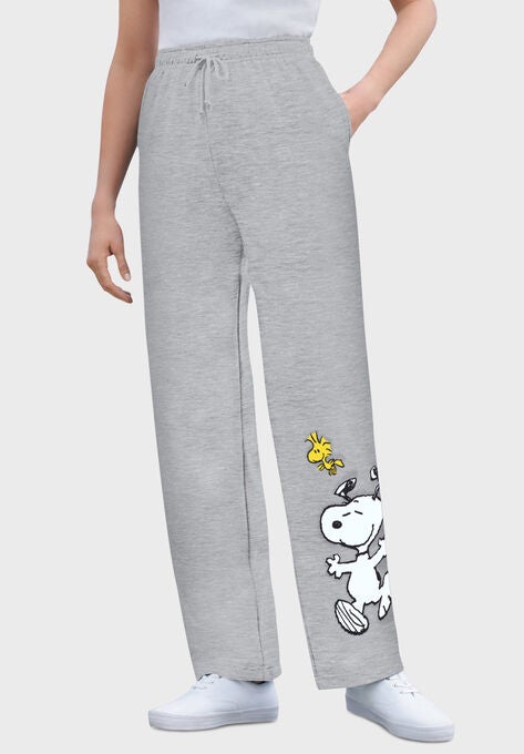 Peanuts Fleece Sweatpants, HEATHER GREY SNOOPY WOODSTOCK, hi-res image number null