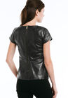 Back Zip Leather Top, , on-hover image number 1