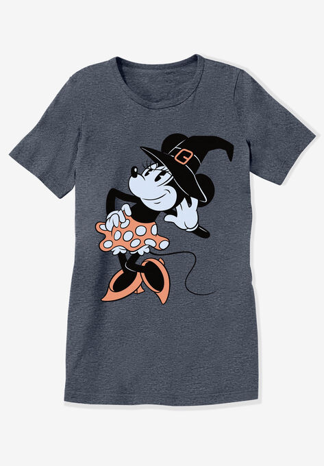 Disney Short Sleeve Crew Tee Heather Charcoal Minnie Witch, , alternate image number null
