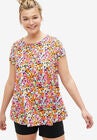 Trapeze Knit Tee, BLACK MULTI FLORAL, hi-res image number null