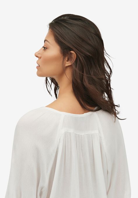 V-Neck Tie-Front Blouse, , on-hover image number null