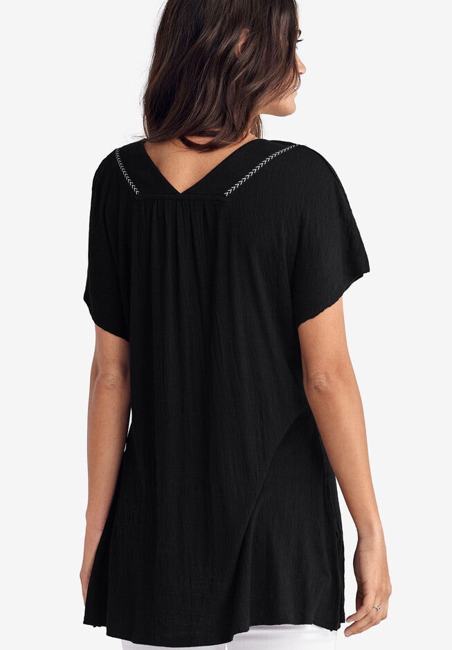 Embroidered Trim Tunic, , on-hover image number 1