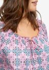 Ruffle Trim Peasant Blouse, , alternate image number null