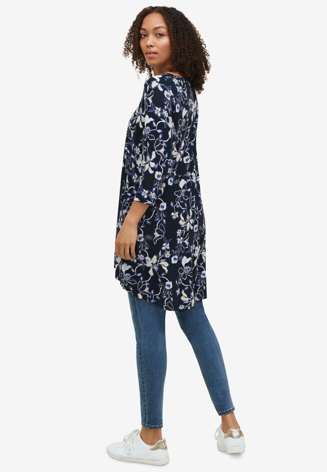 High/Low Henley Tunic, , alternate image number 1