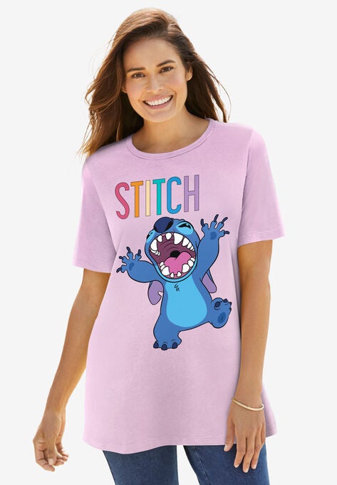 Disney Crewneck Tee, PINK MULTI STITCH, hi-res image number null