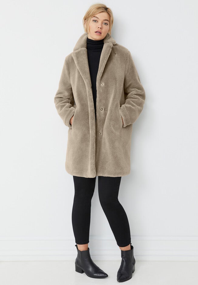 Teddy Faux Fur Coat, , alternate image number 2