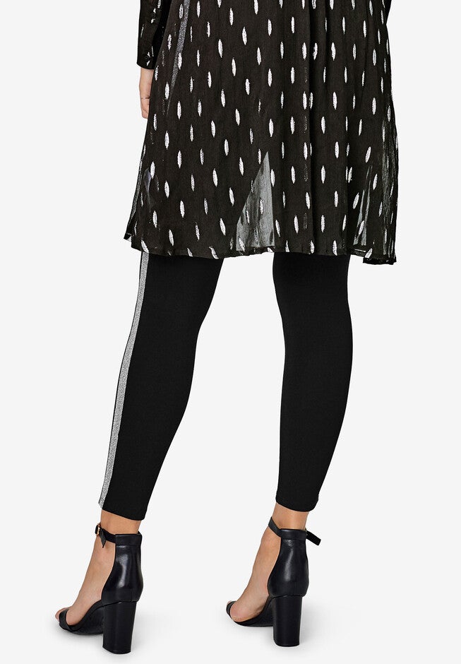 Glitter Side Stripe Ponte Leggings, , on-hover image number null