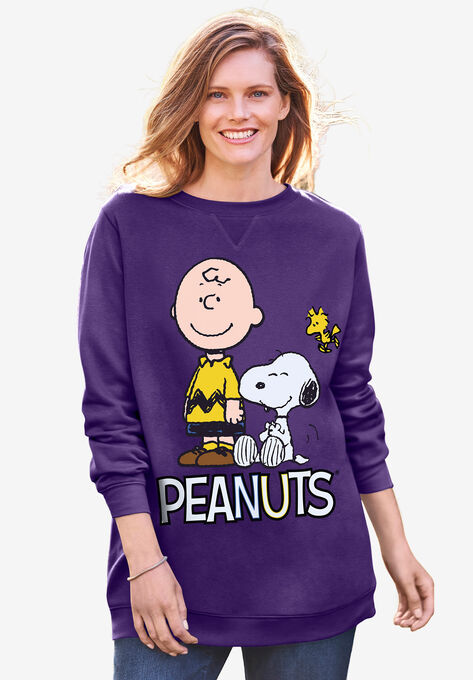Peanuts Fleece Sweatshirt, RADIANT PURPLE PEANUTS, hi-res image number null