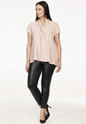 Faux Leather Front Ponte Leggings, BLACK, hi-res image number null
