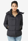 Short Hooded Puffer, BLACK, hi-res image number null