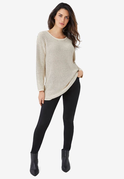 Chunky Knit Sweater, OATMEAL, hi-res image number null
