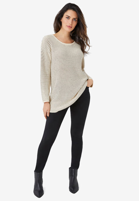 Chunky Knit Sweater, OATMEAL, hi-res image number null