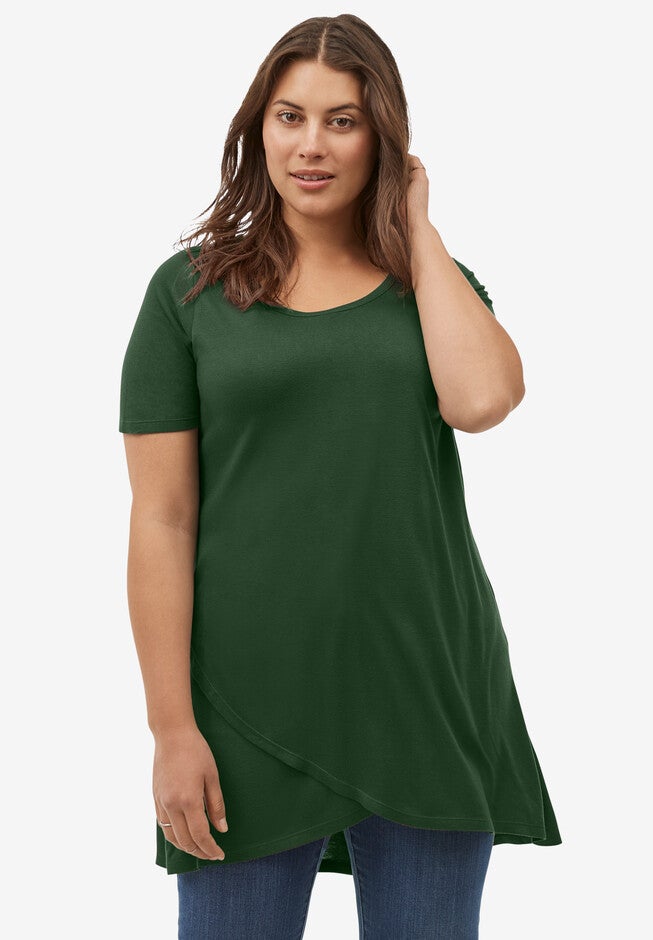 Tulip Hem Tunic, MIDNIGHT GREEN, hi-res image number null