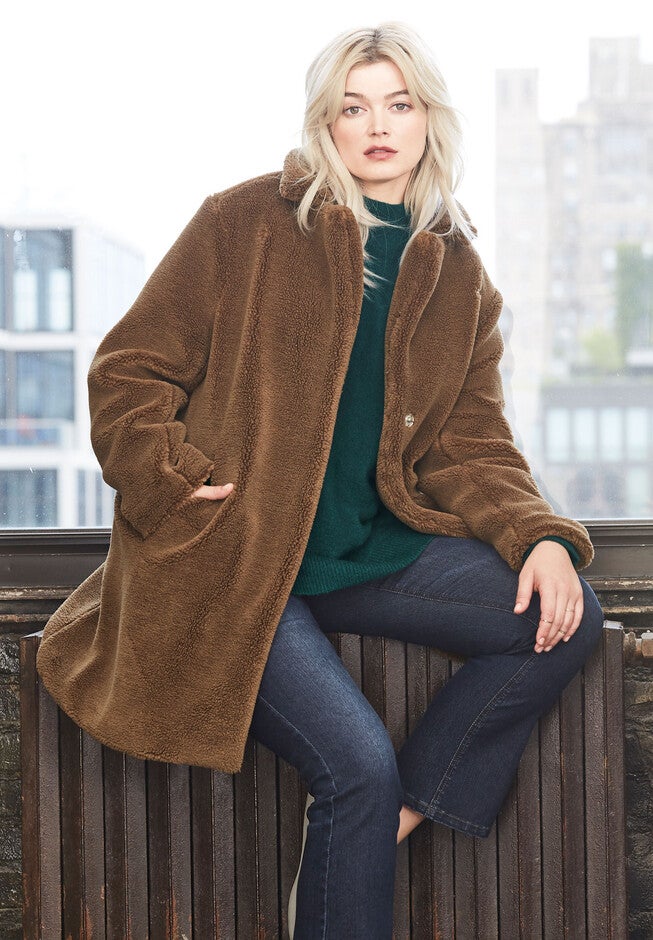Teddy Faux Fur Coat, , alternate image number 3