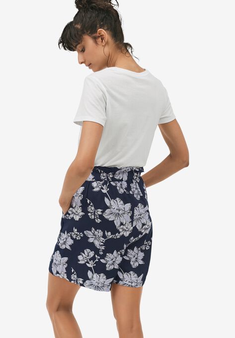 Pull-On Paperbag Waist Skort, , on-hover image number null