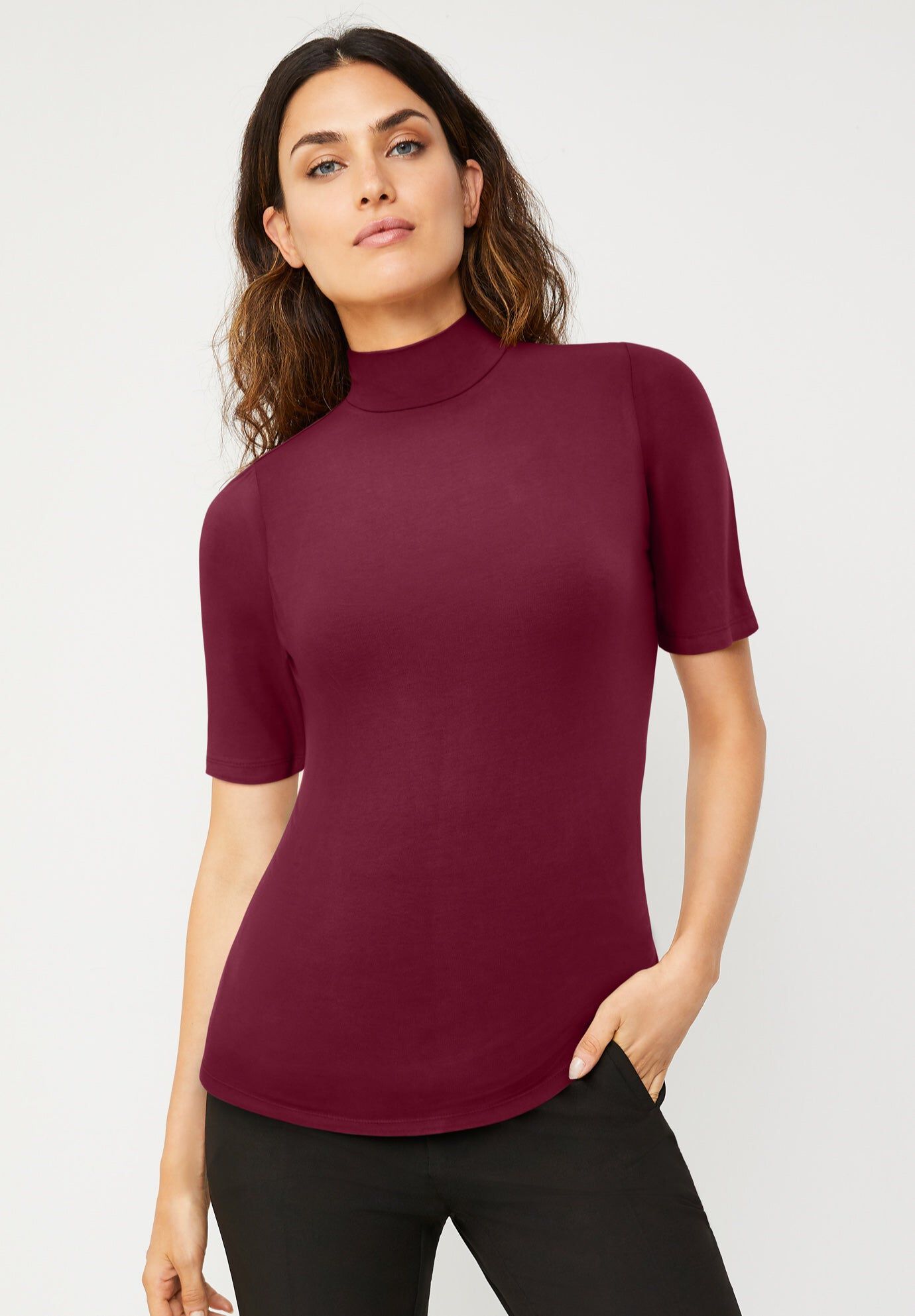 Mock Neck Tee