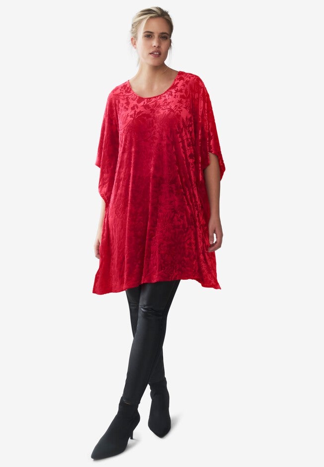 Burnout Velvet Tunic, CLASSIC RED, hi-res image number null