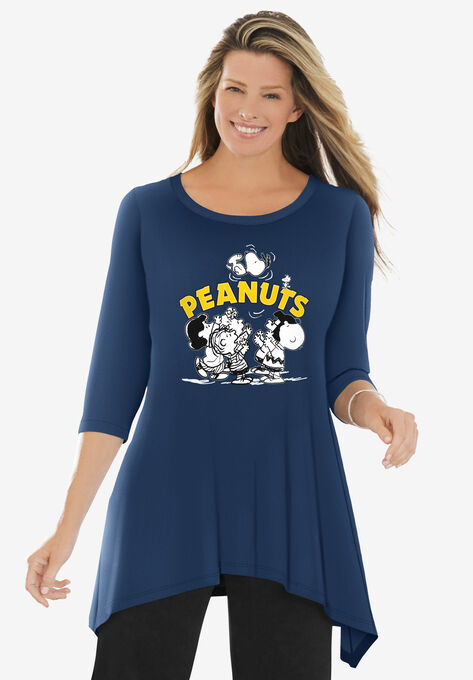Peanuts Hanky-Hem Tunic, NAVY PEANUTS GROUP, hi-res image number null