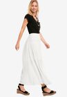 Lace Trim Long Skirt, WHITE, hi-res image number 0