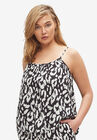 A-line Tank With Spaghetti Straps, BLACK IVORY PRINT, hi-res image number null