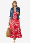 Knit Surplice Maxi Dress, , alternate image number null