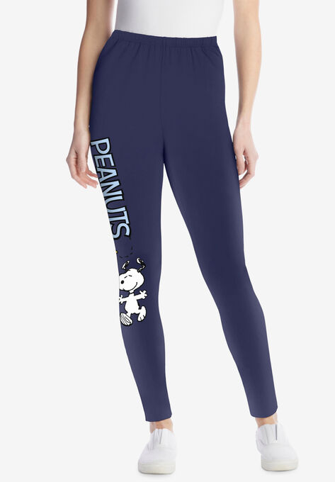 Peanuts Women's Navy Leggings Peanuts Snoopy Placed, NAVY SNOOPY, hi-res image number null