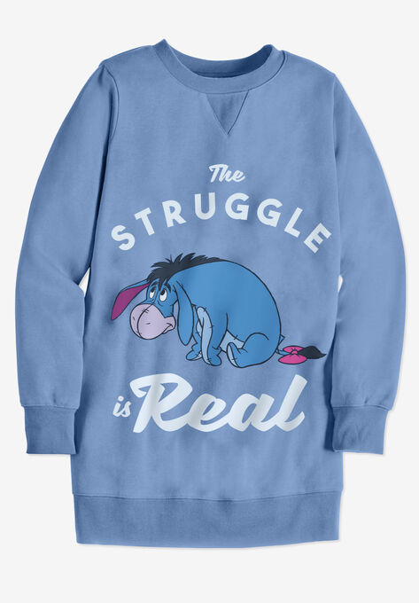 Disney Long-Sleeve Fleece Sweatshirt French Blue Eeyore, , alternate image number null