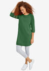 French Terry Zip Pocket Tunic, FOREST JADE, hi-res image number 0