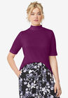 Mock Neck Tee, BOYSENBERRY, hi-res image number null