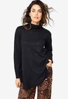 Ribbed Turtleneck Tunic Sweater, , alternate image number null
