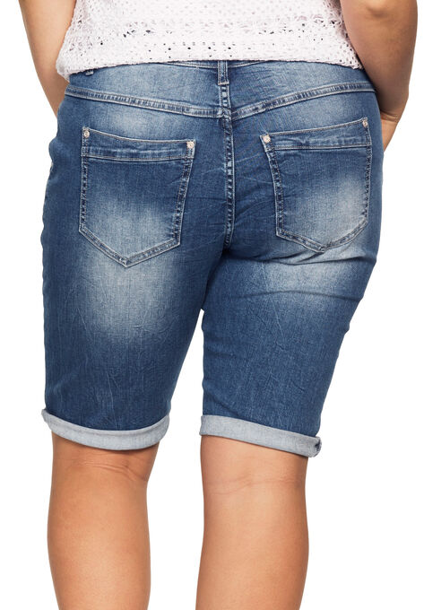 Button-Front Denim Shorts, , on-hover image number null