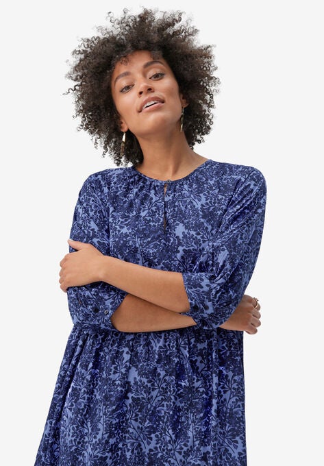 Tiered Cotton Midi Dress, , alternate image number null